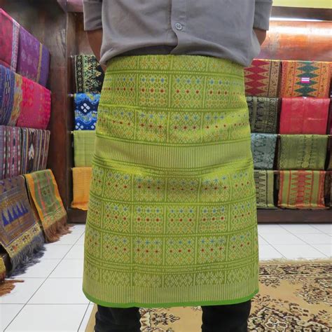 Jual Kain Sarung Rumpak Tanjak Songket Palembang Songket Pria Hijau