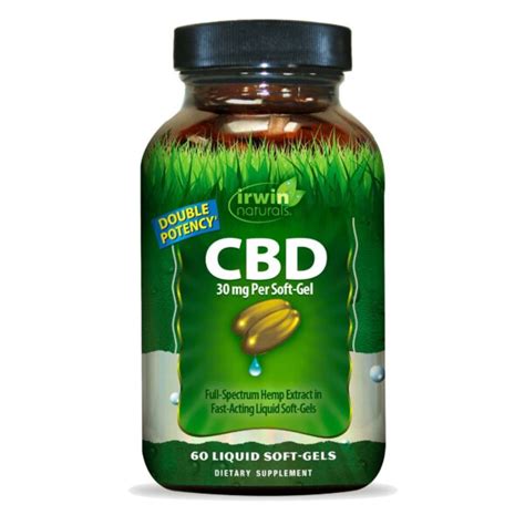 Irwin Naturals CBD Soft Gels 30mg Double Potency Full Spectrum 60ct