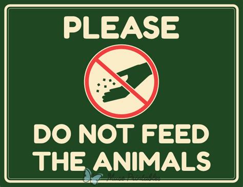 Printable Please Do Not Feed The Animals Sign