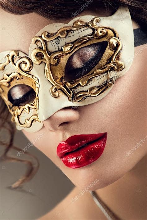 Woman Wearing Venetian Masquerade Mask Stock Photo Subbotina