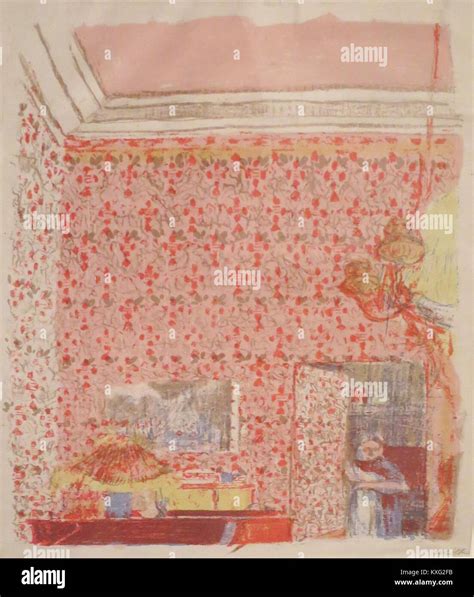 Interior with Rose Wallpaper by Édouard Vuillard Honolulu Museum of