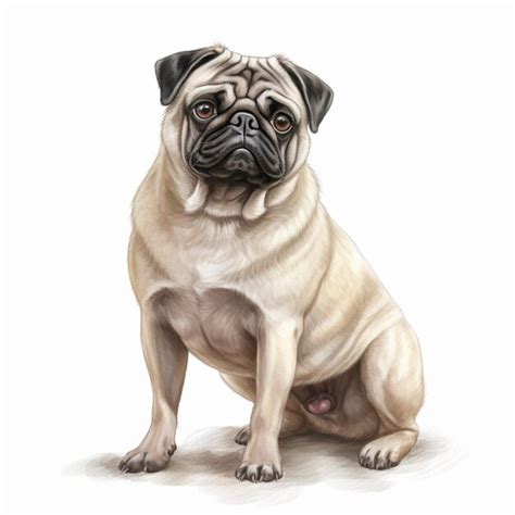 Premium AI Image | A drawing of a pug dog with a sad look.