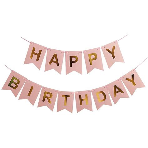 Decoratiune Perete Tip Baner Vixen Text Happy Birthday Roz Violet