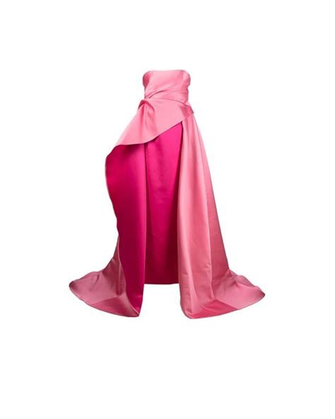 Carolina Herrera Pink Strapless Layered Gown Lyst