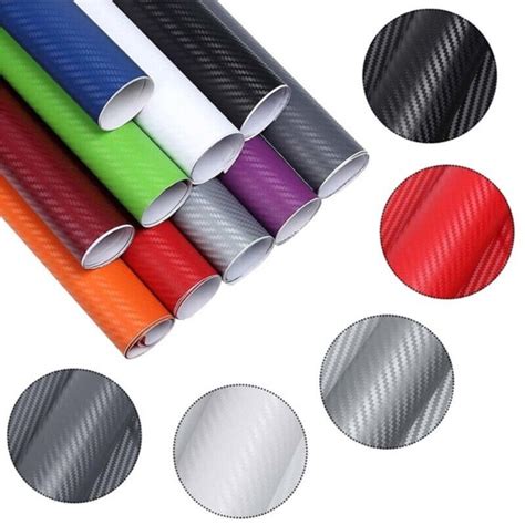 D Waterproof Carbon Fiber Vinyl Car Wrap Sheet Roll Film Sticker Decal