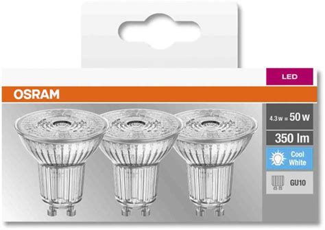 LED Kohdelamppu Osram GU10 4 3 W 4000 K 3 Pack Bauhaus Fi