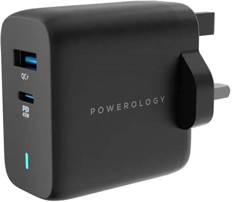 Powerology 65W Dual Port Ultra Quick GaN Charger QC3 0 PD 45W With