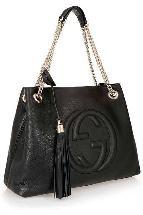 Lyst Gucci Soho Medium Textured Leather Shoulder Bag In Black