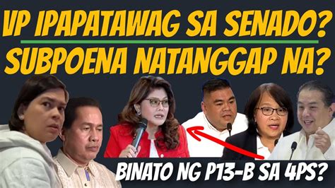 IPAPATAWAG DAW SI VP SARA SA SENADO QUIBOLOY SUBPOENA GALING SIGA