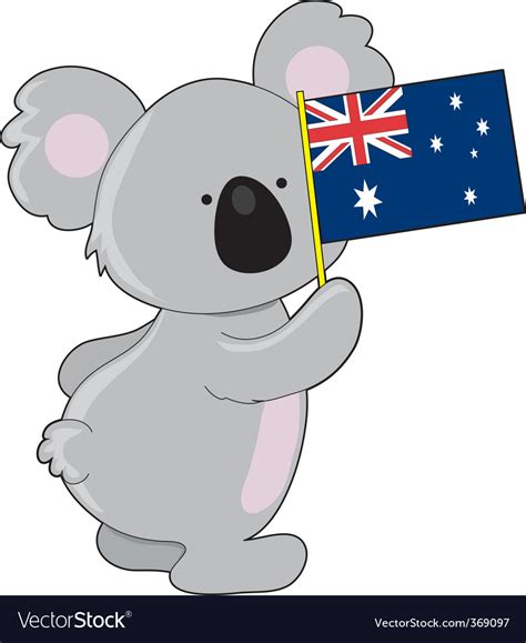 Koala Australian Flag Royalty Free Vector Image