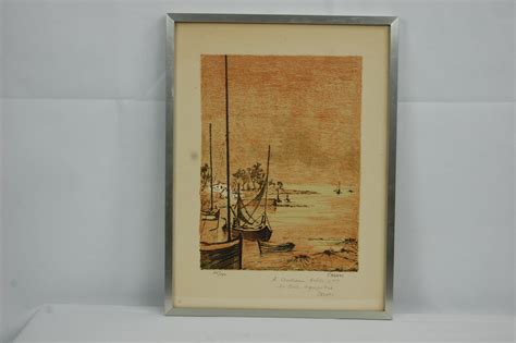 Claude Casati Lithograph Coast Of The City For Sale At Pamono