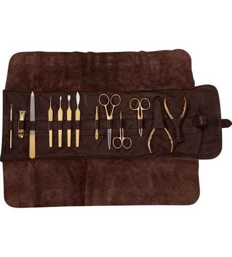 Brown Leather And 24k Gold Manicure Set Just One Eye