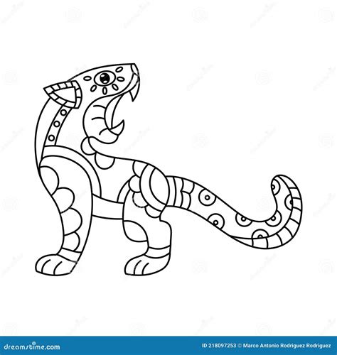 Alebrije of a Panther Mexican Culture Stock Vector - Illustration of drawing, celebration: 218097253