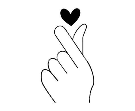 Korean Heart Finger Svg, Korean Heart Finger Cut File, I Love You Sign Svg, Korean Heart Finger ...