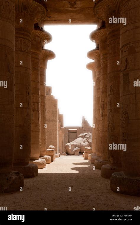 View Through Hypostyle Hall At The Ramesseum Mortuary Temple Of