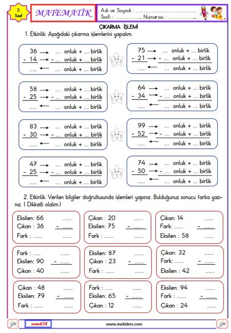 S N F Matematik Karma Lemi Etkinli I Meb Ders