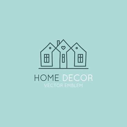 Vector Logo Design Template In Simple Linear Style Home Decor Store Stock Illustration ...