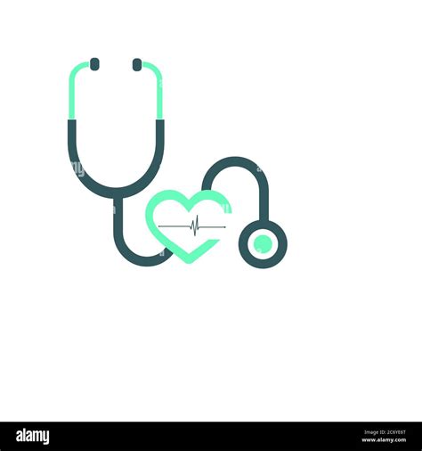 Stethoscope Doctor Heart Illustration Logo Design For Business And