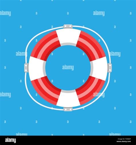 Lifebuoy Isolated Vector Illustration In Flat Style Stock Vector Image