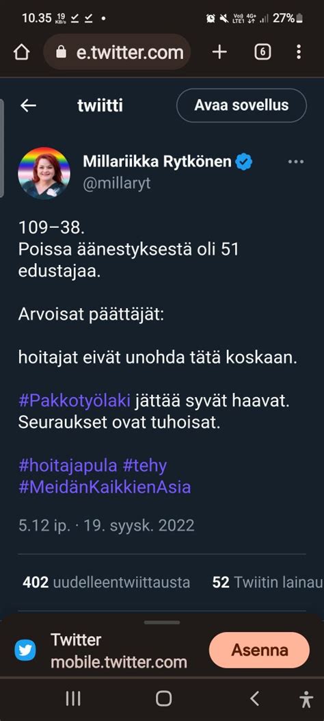 Reijo Tossavainen on Twitter RT hurumdara2 Milla Rytkönen