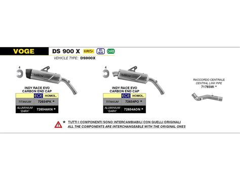 72654PO SILENCIEUX INDY RACE EVO TITANE INOX ARROW VOGE DS 900 X 2024