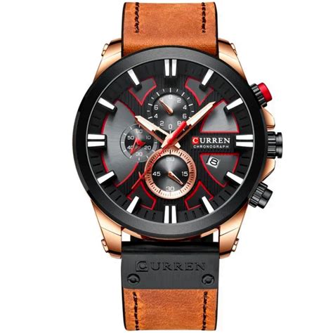 Curren Mens Chronograph Watch Brown Vivid Nuance South Africa