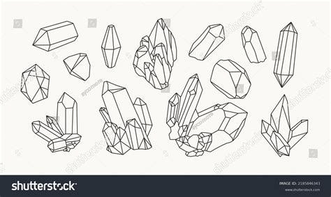 Various Crystals Gemstones Different Sizes Shapes Stock Vector (Royalty ...