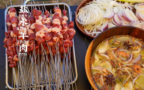 山野纪美食｜盐水羊肉串，滋滋冒油的烤串，搭配烤香的脆馕真的很绝！ 哔哩哔哩