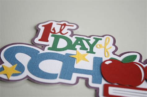 First Day Of School Scrapbook Title Die Cut Paper Pieced Etsy