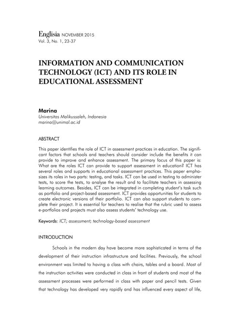 Pdf Information And Communication Technology Ict And Its Role In