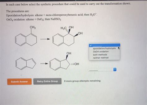 Solved In Each Case Below Select The Synthetic Procedure Chegg