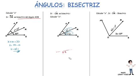 GEOMETRÍA ÁNGULOS BISECTRIZ YouTube