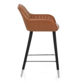 Carmen Leather Bar Stool Walnut Brown Atlantic Shopping