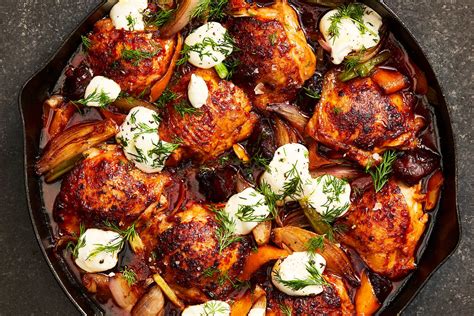 Pan Seared Chicken With Harissa Dates And Citrus Recipe