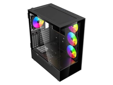 Diypc Argb Q Bk Black Usb Atx Mid Tower Gaming Computer Case W