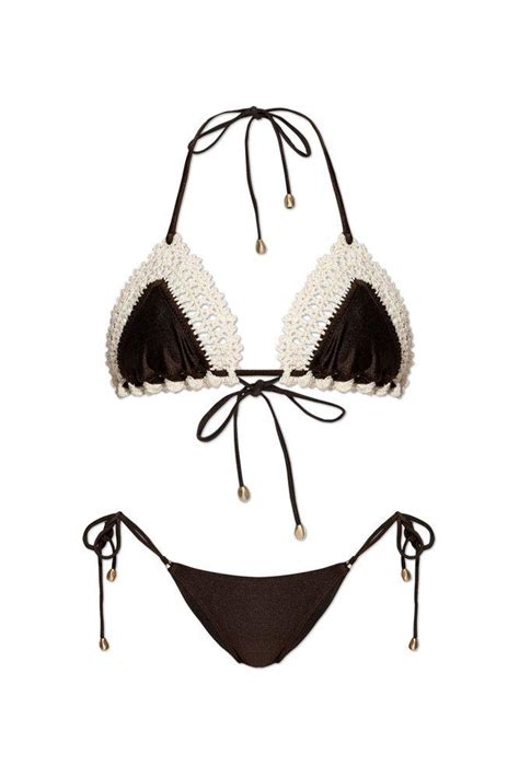 Zimmermann Acacia Crochet Tri Bikini In Black Lyst