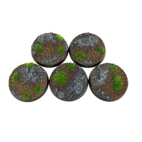 40mm Painted Miniatures Bases Grass Rocks Round 3d Resin Scenic Figure