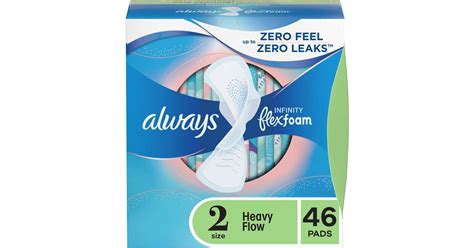 Always Infinity Super Absorbency Avec Flex Foam Pads • Price