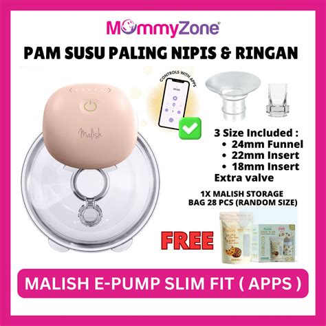 Malish E Pump Slim Fit Bluetooth Rechargeable Electric Breast Pump