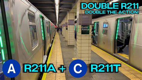 Nyc Subway R A And R T Pulls Into Euclid Avenue At The Same Time