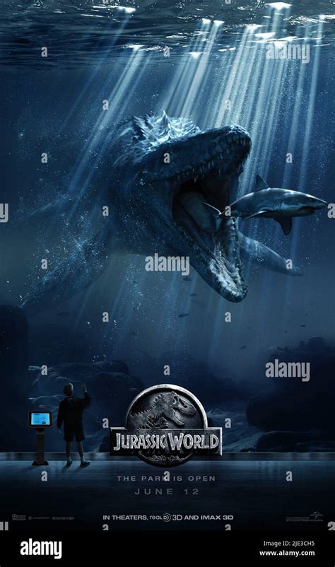 Mosasaurus Movie Poster Jurassic World 2015 Stock Photo Alamy