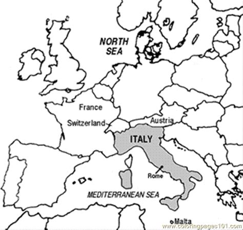 Italy Map Coloring Page Coloring Pages