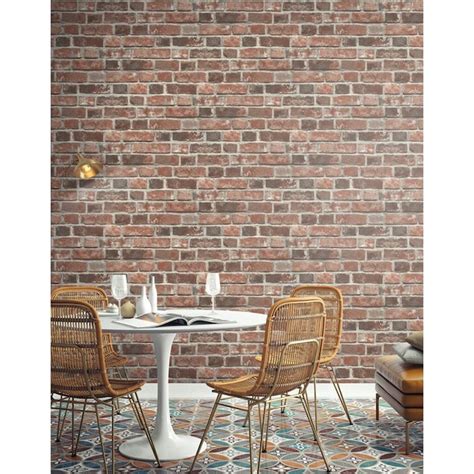 Nextwall 3075 Sq Ft Red Vinyl Brick Self Adhesive Peel And Stick