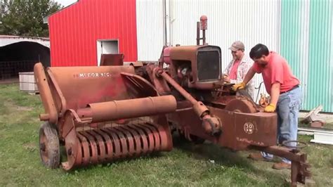 Mccormick Deering No 50 Aw Hay Baler With Farmall Cub Tractor Engine