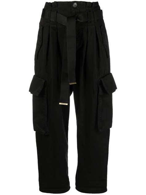 Pinko Straight Leg Pleated Edge Cargo Pants Farfetch