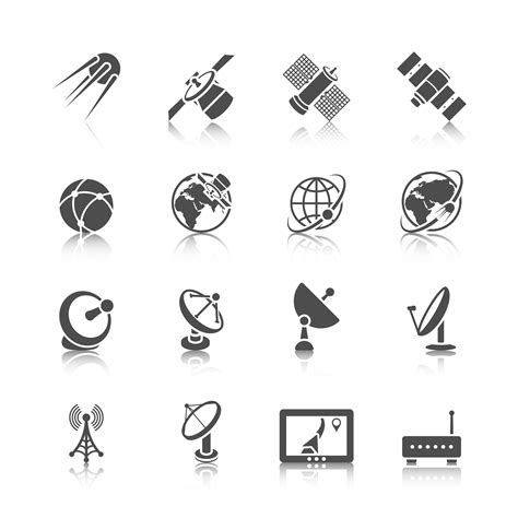 Satellite Icons Set 453115 Vector Art At Vecteezy