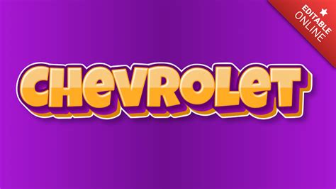 Chevrolet D Laranja Violeta Gerador De Efeitos De Texto