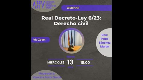 Webinar De Derecho Civil Sobre El Real Decreto Ley De De