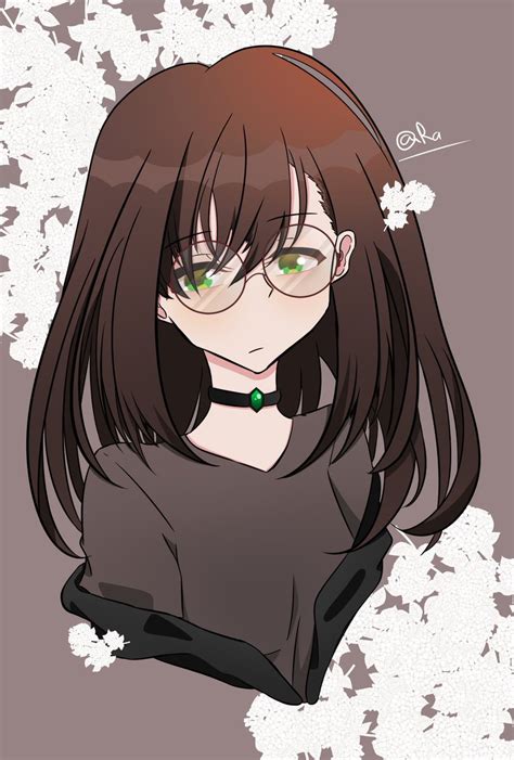 Anime Brown Hair PFP With Glasses