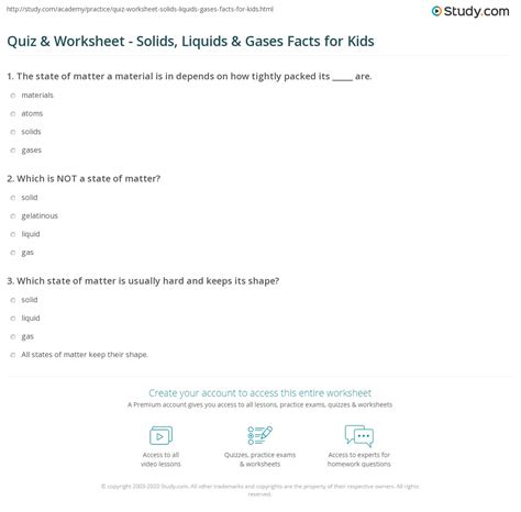 Solids Liquids And Gases Worksheet Answers